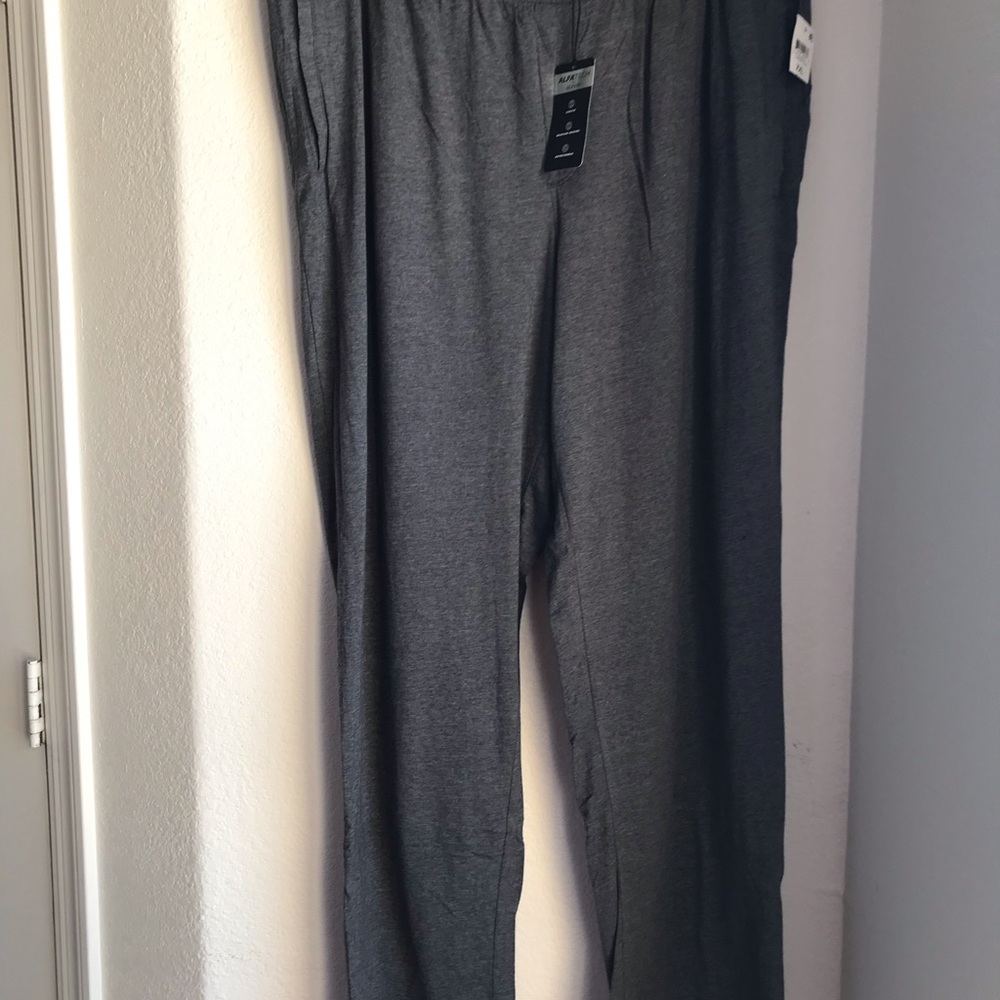 New Alfani Sleep Pajama Pants Men's size XXL Charcoal Gray w/Pockets Drawstring - Picture 2 of 16